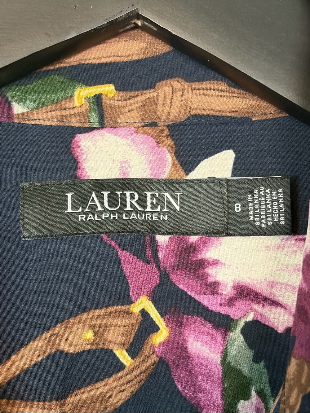 Lauren Ralph Lauren Karalynn Long Sleeve Day Dress Equestrian Chain Floral Print - Picture 6 of 9